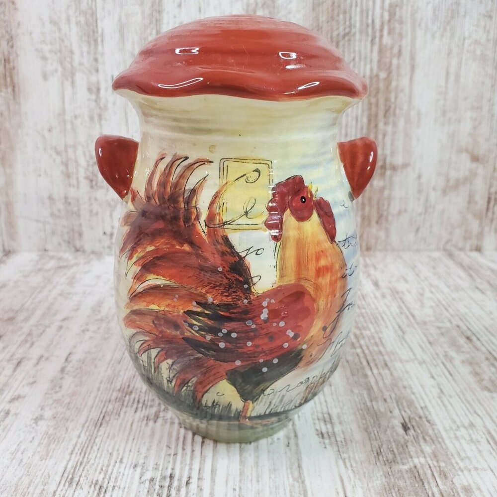 CIC Susan Winget Le Rooster Crock Shaped Cheese Shaker Farmhouse Rustic Decor